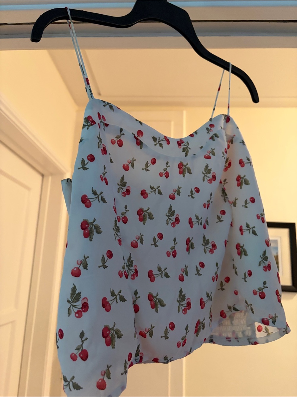 Abercrombie & Fitch White Cami with Red Cherry Print
